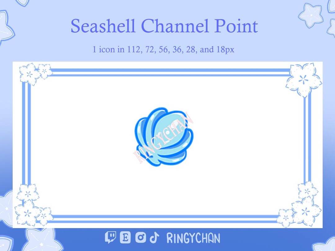Seashell (blue) Channel Point Icon | Emotes | Sub Badges | Twitch ...