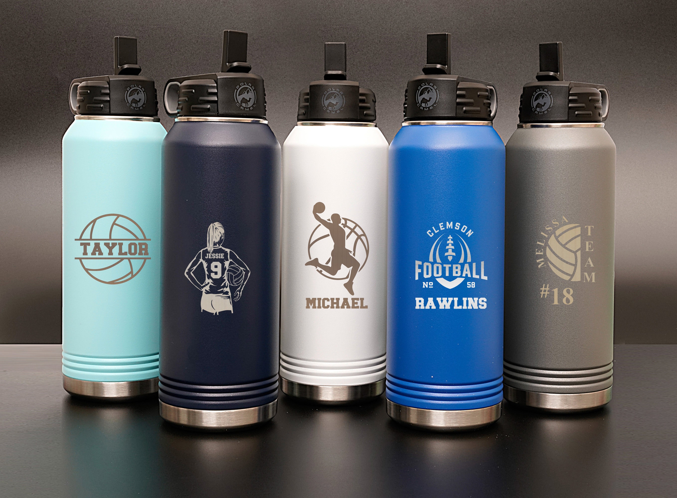 Personalized Custom ENGRAVED 32oz Water Bottle, Football Teams Logo, Jets,  Giants, Arizona, Insulated Hydro Bottle, Vacuum Flask, Hot Cold 