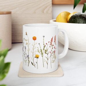 Ceramic Pressed Flowers Mug 11oz