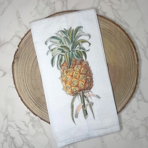Pineapple Tea Towel | Pineapple Fruit Kitchen Towel | Guest Bathroom Hand Towel | Fruit Home Decor | Fruit Dish Towel | Hostess Gift