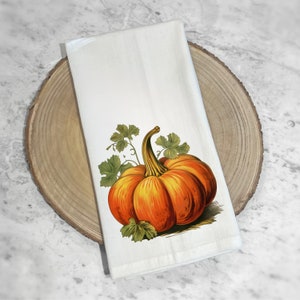 Fall Tea Towel | Pumpkin Kitchen Towel | Guest Bathroom Hand Towel | Thanksgiving Decor | Fall Decor for Home