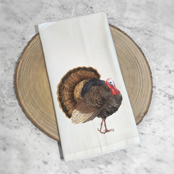 Thanksgiving Tea Towel | Fall Kitchen Towel | Turkey Dish Towel | Guest Bathroom Hand Towel | Fall Home Decor | Hostess Gift