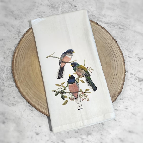 Bird Tea Towel | Vintage Bird Kitchen Towel | Bird Dish Towel | Bathroom Hand Towel | Bird Home Decor | Hostess Gift | Housewarming Gift