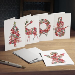 Christmas Greeting Cards (5-Pack) | Assorted Blank Christmas Note Cards | Assorted Holiday Note Cards | Blank Christmas Stationery