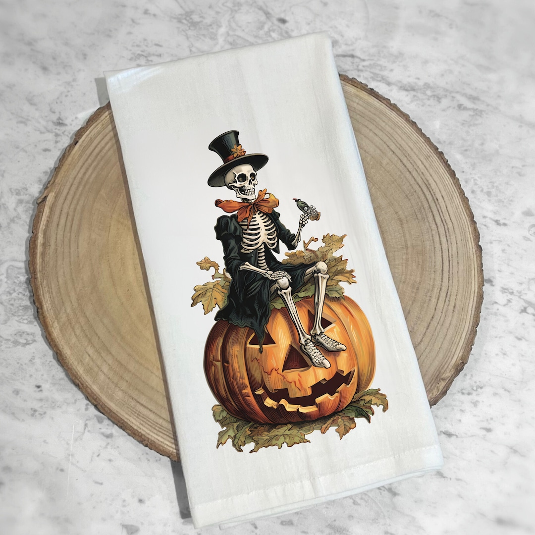 Mud Pie Halloween Coffin Cracker Dish & Skeleton Towel Set – Spooky 2-Piece Decor - View #11