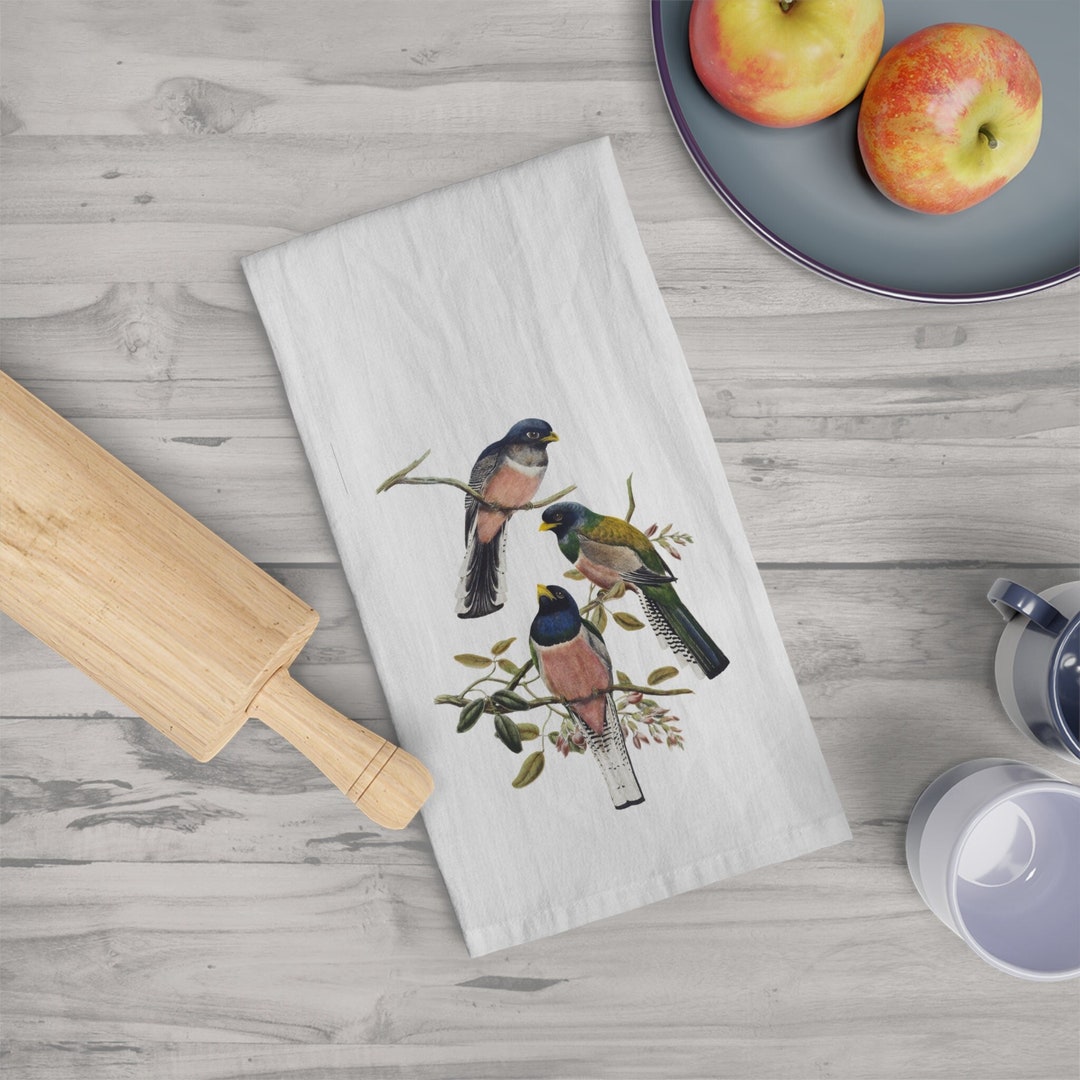Bird Tea Towel Vintage Bird Kitchen Towel Guest Bathroom Hand Towel