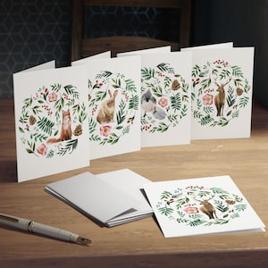 Confezione da 5 biglietti natalizi / Cartoline natalizie vuote / Set di cancelleria natalizia vuota / Biglietti natalizi / Biglietti d'auguri natalizi vuoti