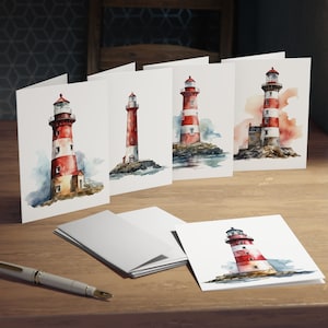 5-Pack Lighthouse Greeting Card Blank Greeting Cards Lighthouse Cards Blank Stationery Set Hostess Gift Teacher Gift Pretty Greeting Cards