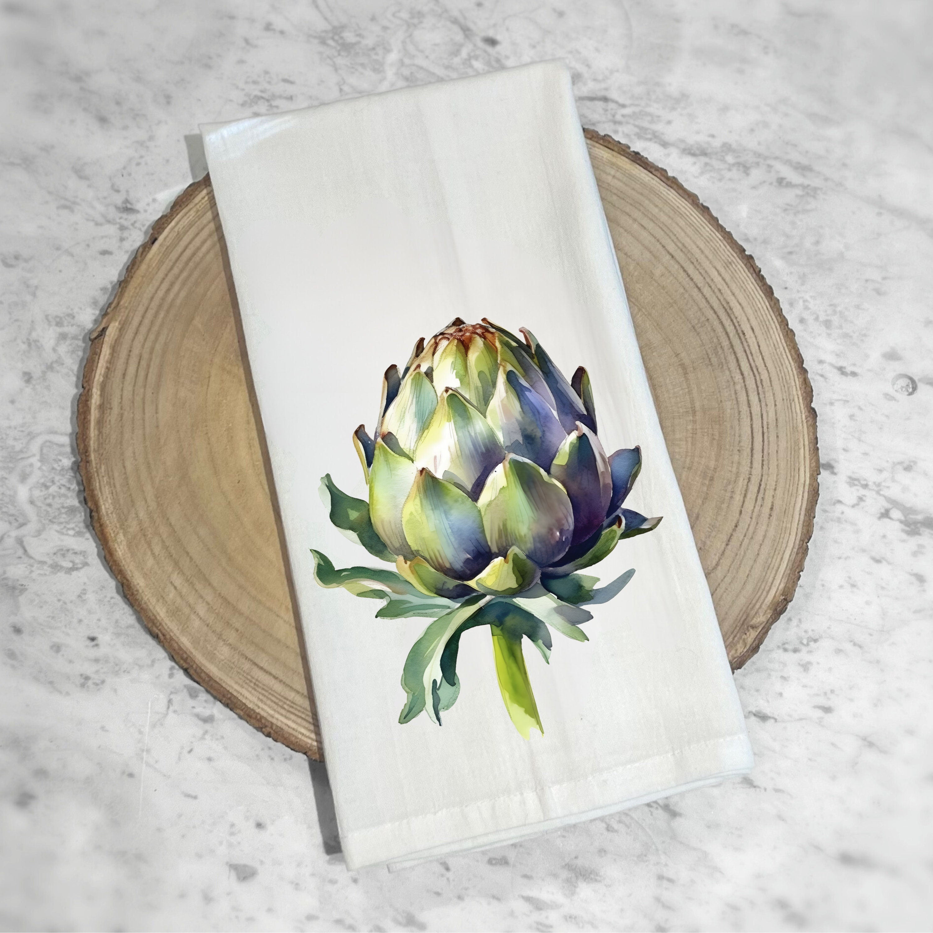 Artichoke Tea Towel | Artichoke Kitchen Towel | Vegetable Tea Towel | Vegetable Kitchen Towel | Vegetable Dish Towel | Hostess Gift
