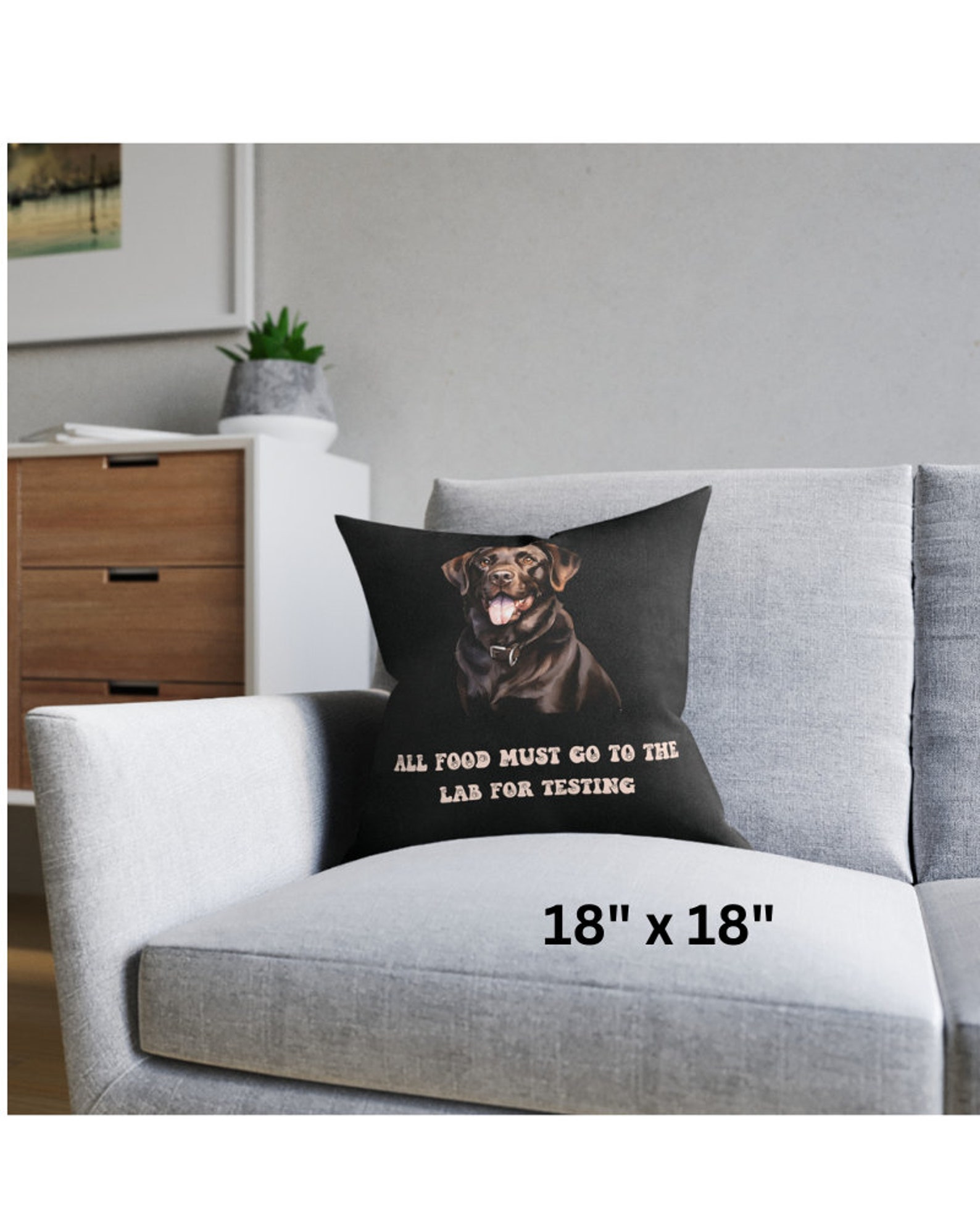 Cute Labrador ' All Food Must Go to the Lab for for Testing' Square ...