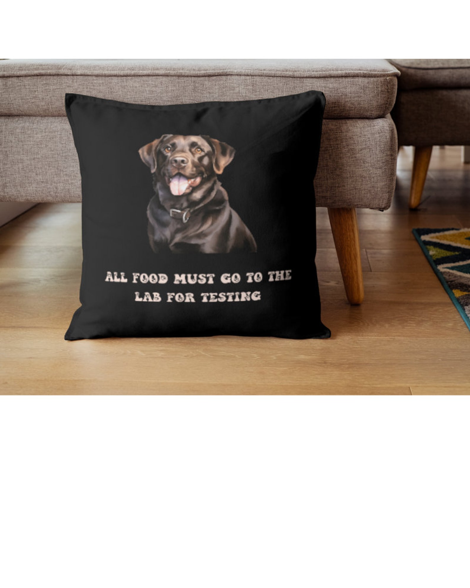 Cute Labrador ' All Food Must Go to the Lab for for Testing' Square ...
