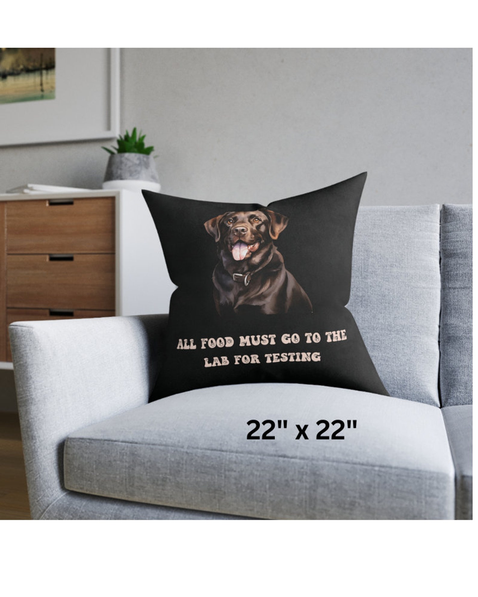 Cute Labrador ' All Food Must Go to the Lab for for Testing' Square ...