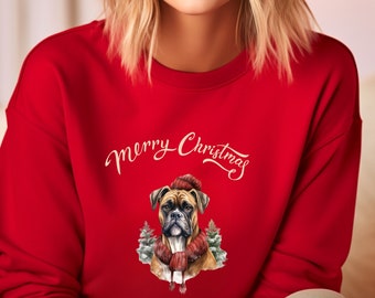 Festive Paws: Dog Themed Christmas Sweatshirt for Pet Lovers! Boxer. Perfect Gift For Dog Lover, Dog owner or Dog Walker.