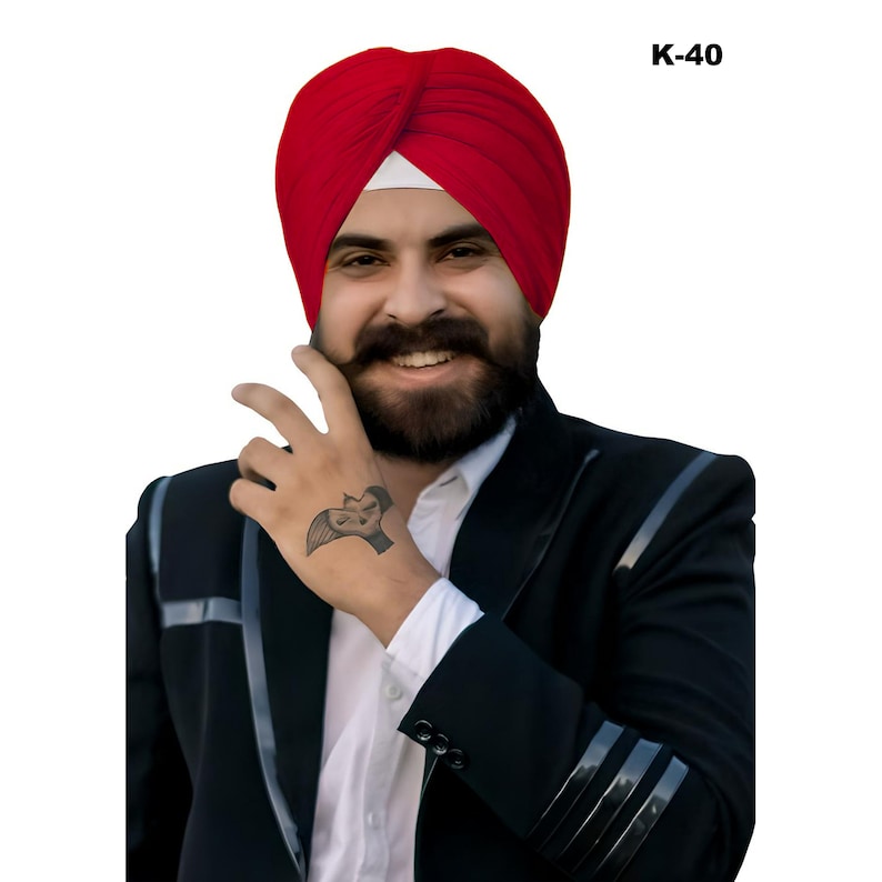 GR OVERSEAS Singh is King Traditional Full Voile, Punjabi Hat, Punjabi