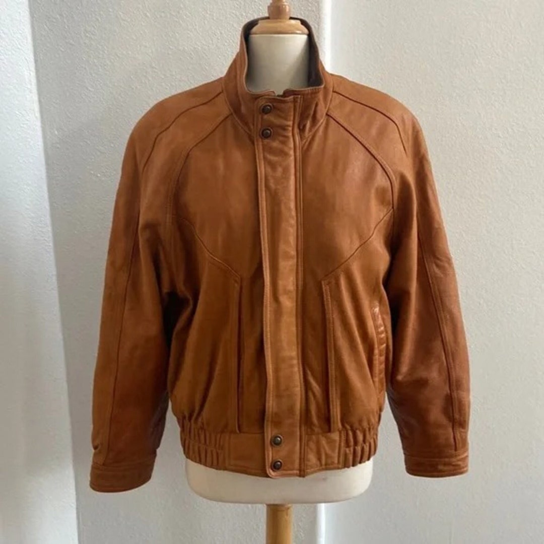 Oversize Tan Brown Jacket Ladies Leather Jacket Ladies Biker Etsy