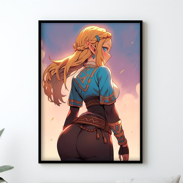 Sexy Zelda, The Legend of Zelda Poster, NSFW Zelda, Gaming Poster, Anime Kunstwerk