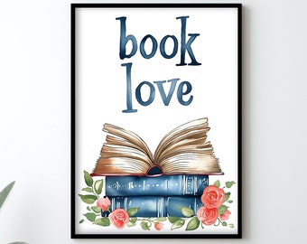 Book Poster, Books Wall Art, Book Love Poster, Book Artwork, Gift for Readers