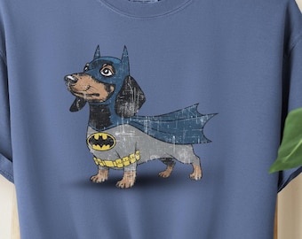 Dachshund Superhero T-Shirt: Funny Wiener Dog Comic Fan Tee