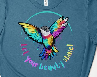 Colorful Hummingbird Shirt | Animal Lover Tee | Bird T Shirts | Trendy Tee | Gift For Her | Bird Lover T-Shirt | Spring Birds | Beauty Shirt