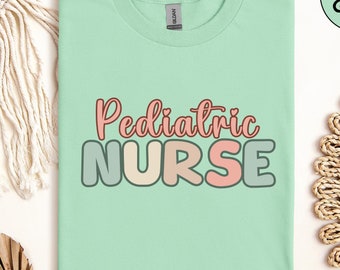 Pediatric Nurse Gift, Peds Nurse T-shirt, Cute Christmas Nurse Tee, PICU Pediatric Nurse, Pastel Pediatric Nurse Shirt,