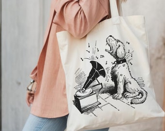 Dog Tote Bag, Canvas Tote Bag, Vintage Funny Dog, Canvas Bag, Dogs, Shoulder Bag, Shopper, Dog Lover Gift, Weekender Bag, Tote Bag Canvas
