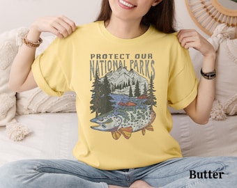 National Parks Graphic Tee: Comfort Colors Unisex Hiking Shirt