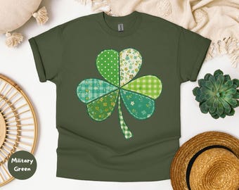 Patchwork Shamrock St Patrick's Day Shirt