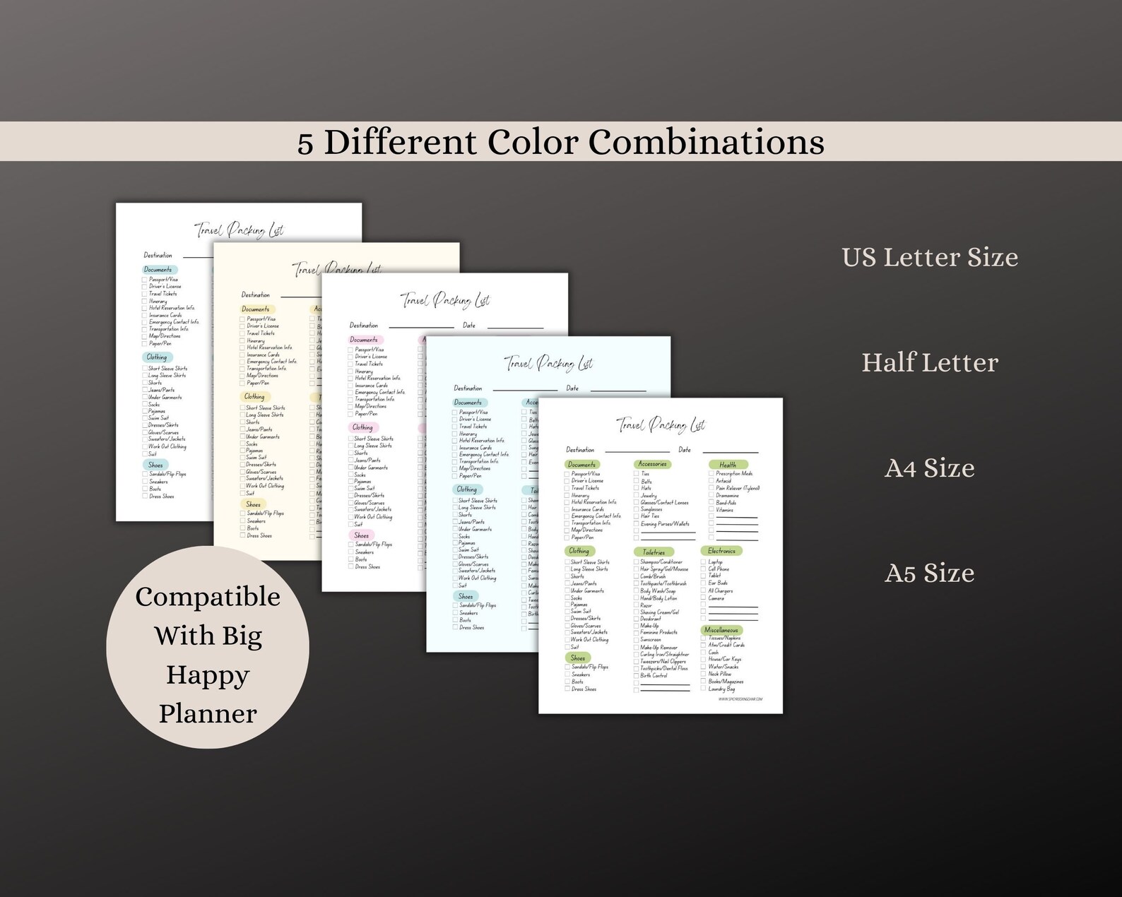 Travel Packing Checklist Bundle Vacation Planner Printable & Digital ...