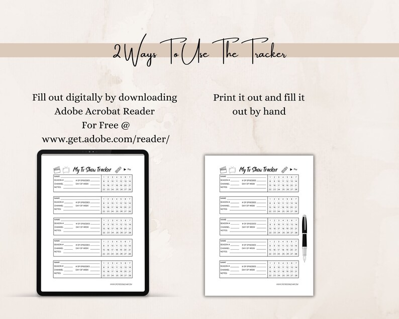 Printable Tv Show Tracker, Tv Series Tracker, Tv Episode Tracker, Print ...