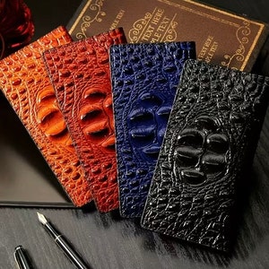 Men's Bifold Crocodile Print Italian Leather Wallet with ID Flap -  Executive Gift Shoppe