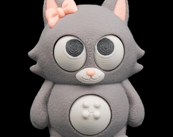 Cute Cat Keychain – Interactive Kitty Keyring, Kawaii Cat Charm, Fun Backpack Accessory, Gift for Cat Lovers
