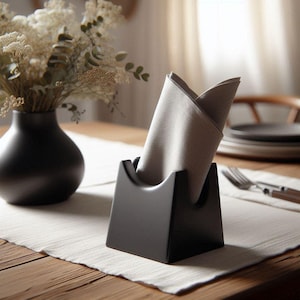 Modern Napkin Holder – Minimalist 3D Printed Table Accessory | Compact Grey Napkin Stand for Kitchen, Office, or Dining Table
