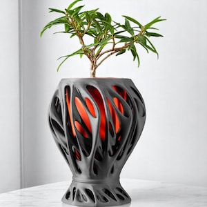 Skulptural växtkruka: Modern 3D-printad vas (liten inomhuskruka)