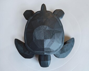 Low Poly Sea Turtle Sculpture – Modern Ocean Animal Decor, Geometric Turtle Figurine, Minimalist Coastal Home Art, Unique Gift Idea