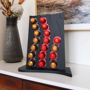 Nespresso Capsule Holder 21 Pods – Modern 3D Printed Coffee Pod Rack, Minimalist Countertop Organizer for Capsule Storage