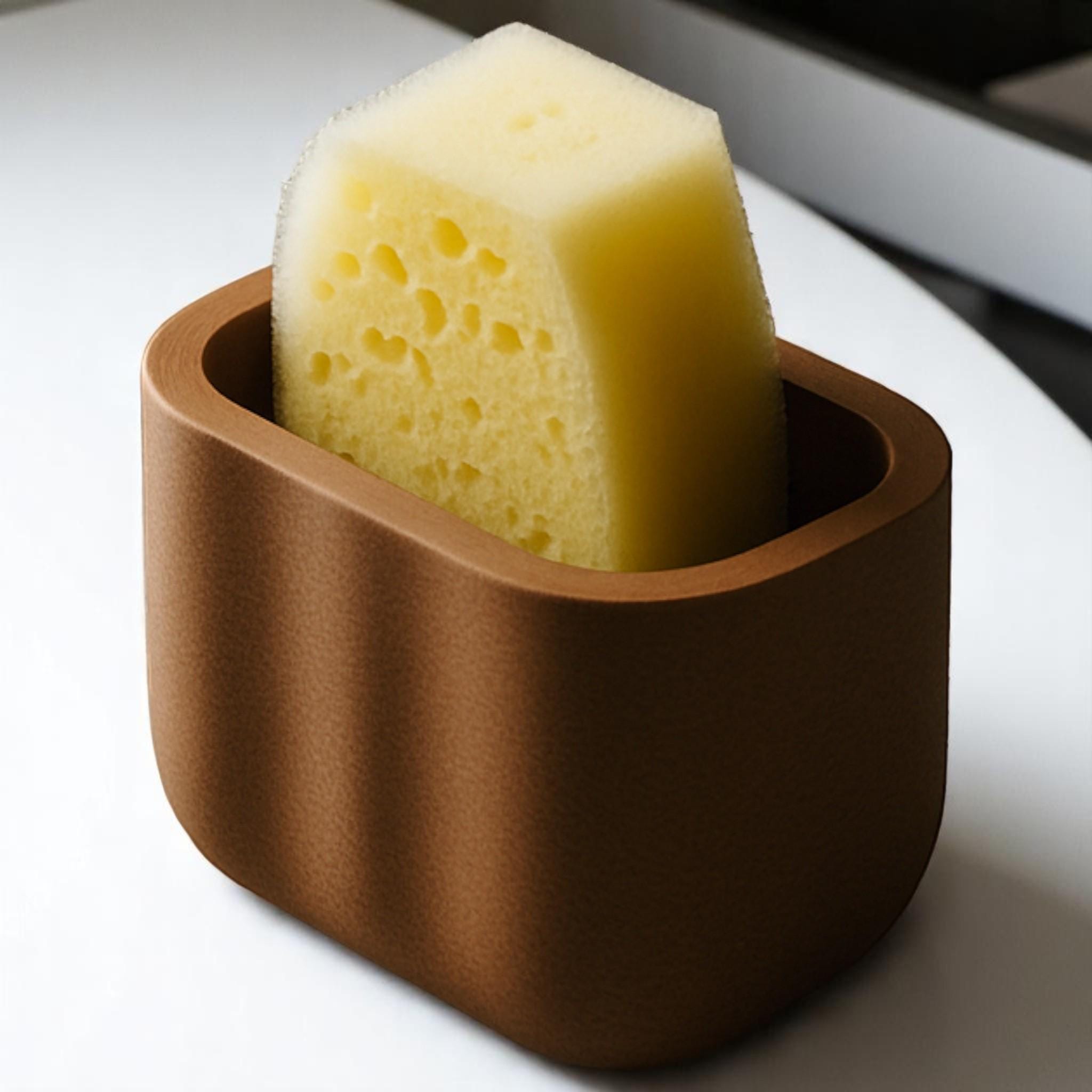 3D Printed Sponge Holder – Textured Kitchen Sink Organizer, Modern Wavy ...