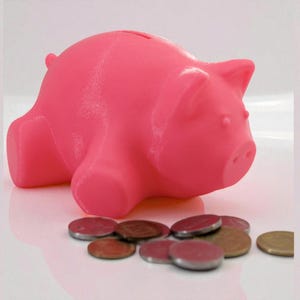 Piggy bank, 3D printed coin bank, cute money box for kids and adults, playful savings jar, black green white piggy gift, fun coin container