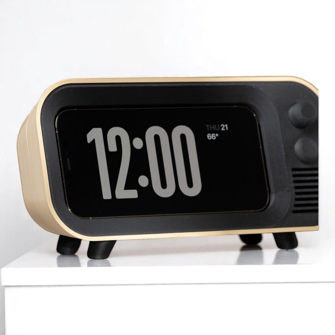 Retro iPhone Magsafe Dock – 3D Printed Flip Clock Nightstand Holder ...
