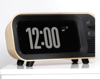 Retro iPhone MagSafe Dock – 3D Printed Flip Clock Nightstand Holder