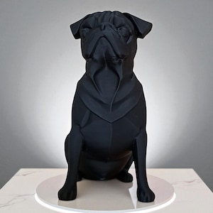 3D Printed Pug Statue, Realistic Dog Sculpture, Modern Pet Decor, Unique Pug Gift, Eco-Friendly PLA, Office Desk Art, Housewarming Gift