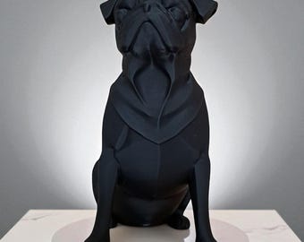 3D gedruckte Mops Statue, moderne PLA Hundeskulptur