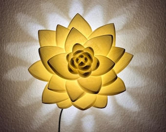 3D Printed Lotus LED Wall Lamp – Elegant Ambient Lighting