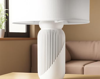 Moderne 3D-gedruckte Tischleuchte | Nordisches minimalistisches Design