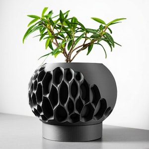 3D gedruckter moderner Blumentopf mit Drainage - geometrischer Wabentopf für Sukkulenten, Kräuter & einzigartige Wohnkultur, tolles einzigartiges Geschenk