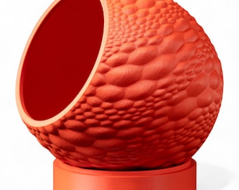 Vaso de bolhas impresso em 3D com pires – Vaso moderno para plantas de interior