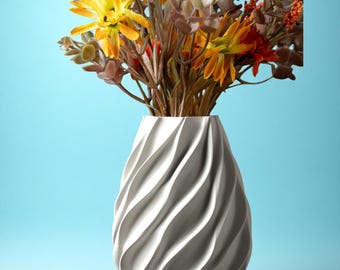 Moderne Swirl Vase, 3D gedrucktes minimalistisches Dekor