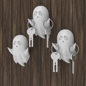 3D-utskriven spöknyckelhållare – Halloween-väggdekoration, självhäftande montering