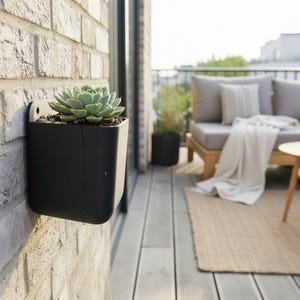 Wall Mounted Rectangular Planter Floating Indoor Outdoor Plant Pot Holder