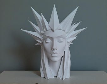 Ice Queen Sculpture | Mythic Sculpture | Fantasy Figurine | Modern Mythic Art | Fantasy Decor | Goddess Statue