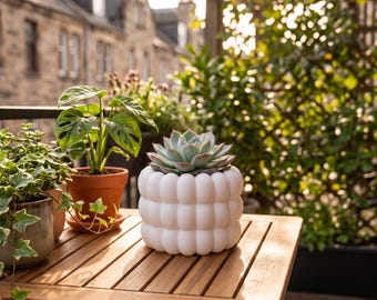Modern Bubble Planter, Contemporary Indoor Plant Pot, Minimalist Flower Pot, Scandinavian Home Decor, Egg Shape Planter
